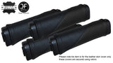 BLACK & BLACK LEATHER TWO TONE 4X DOOR HANDLE COVERS FITS HUMMER H2 03-07
