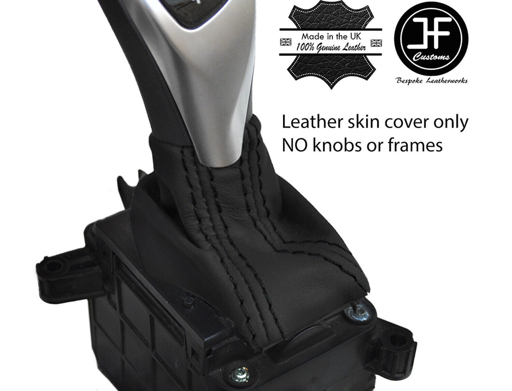 BLACK STITCH NAPPA LEATHER AUTOMATIC GEAR GAITER FOR BMW X6 2015-2018 CUSTOM NEW