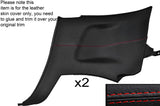 RED STITCH 2X REAR SIDE PANEL LEATHER SKIN COVERS FITS NISSAN GT-R R35 09-15