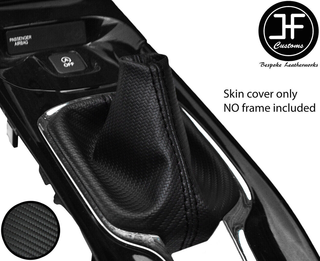 BLACK STITCH CARBON FIBER VINYL MANUAL GEAR GAITER FOR HONDA HR-V HRV 2014-2019