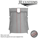 RED STITCH L GREY LUXE- SUEDE ROOF HEADLINER COVER FOR JAGUAR S TYPE 99-07