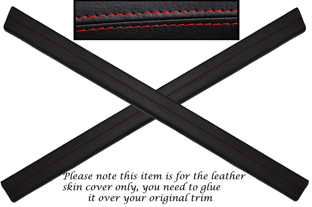 RED STITCH 2X DOOR INNER SILL TRIM LEATHER SKIN COVERS FITS MAZDA RX8 03-12