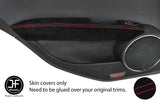 RED STITCH 2X REAR DOOR ARMREST SUEDE COVER FOR MERCEDES C CLASS W204 07-14