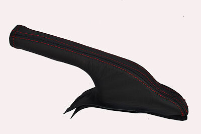 red stitch FITS HONDA JAZZ 2002-2007 LEATHER HANDBRAKE GAITER CUSTOM NEW