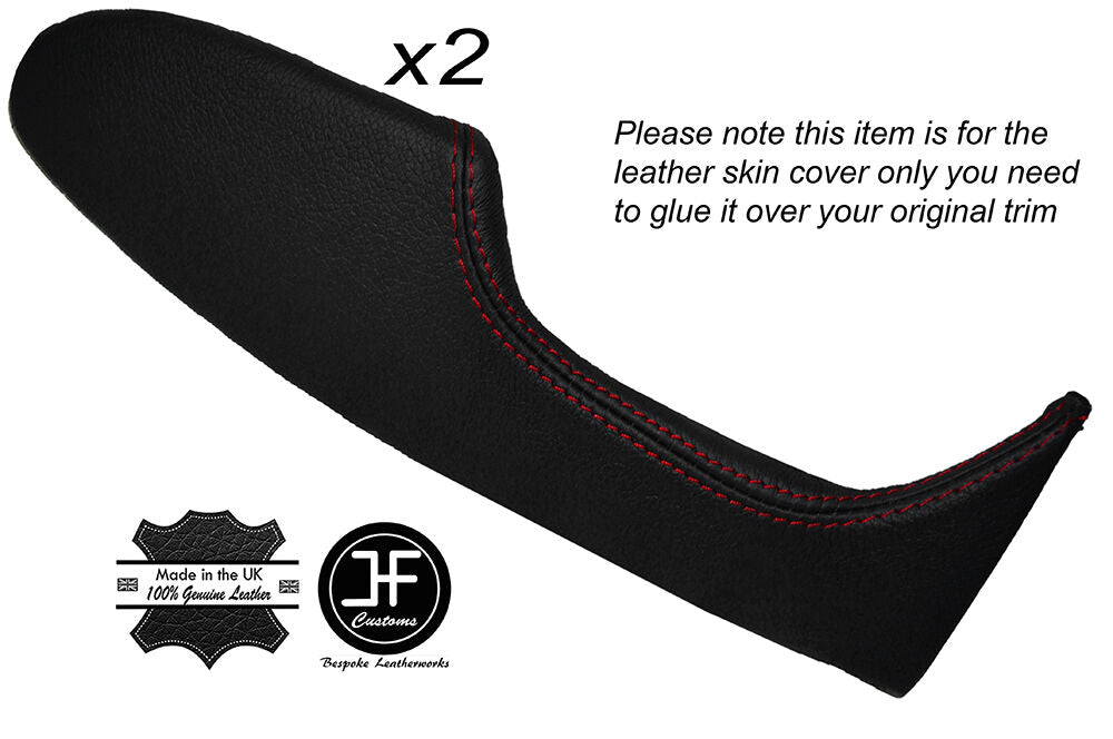 RED STITCH 2X FRONT DOOR ARMREST TRIM LEATHER COVERS FITS FIAT CROMA 05-07