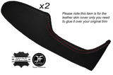 RED STITCH 2X FRONT DOOR ARMREST TRIM LEATHER COVERS FITS FIAT CROMA 05-07