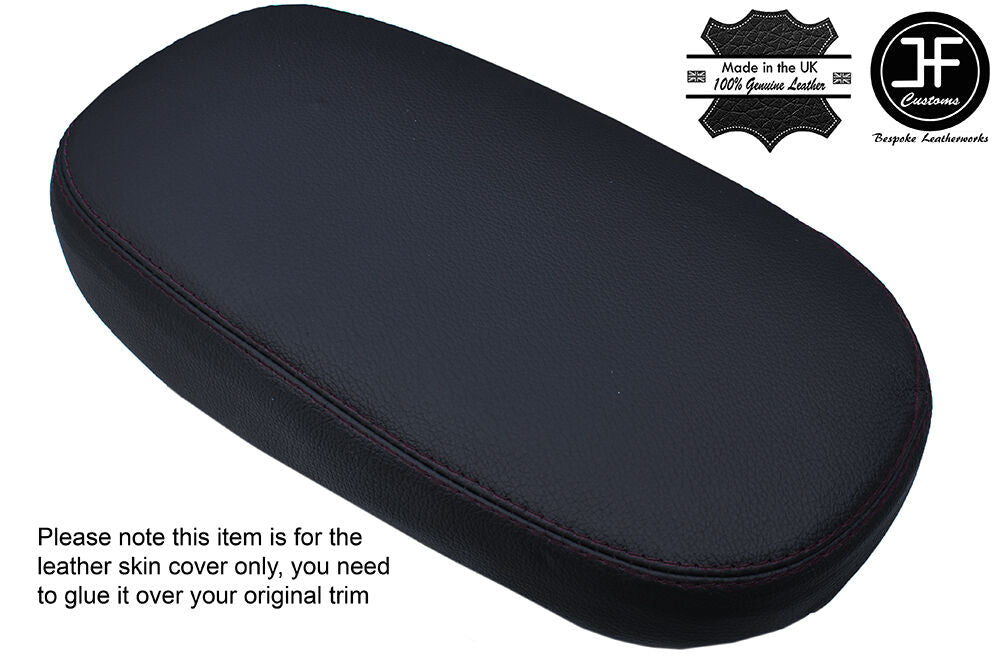 BLACK STITCHING LEATHER ARMREST COVER FITS KIA SOUL 2014-2016 CUSTOM NEW