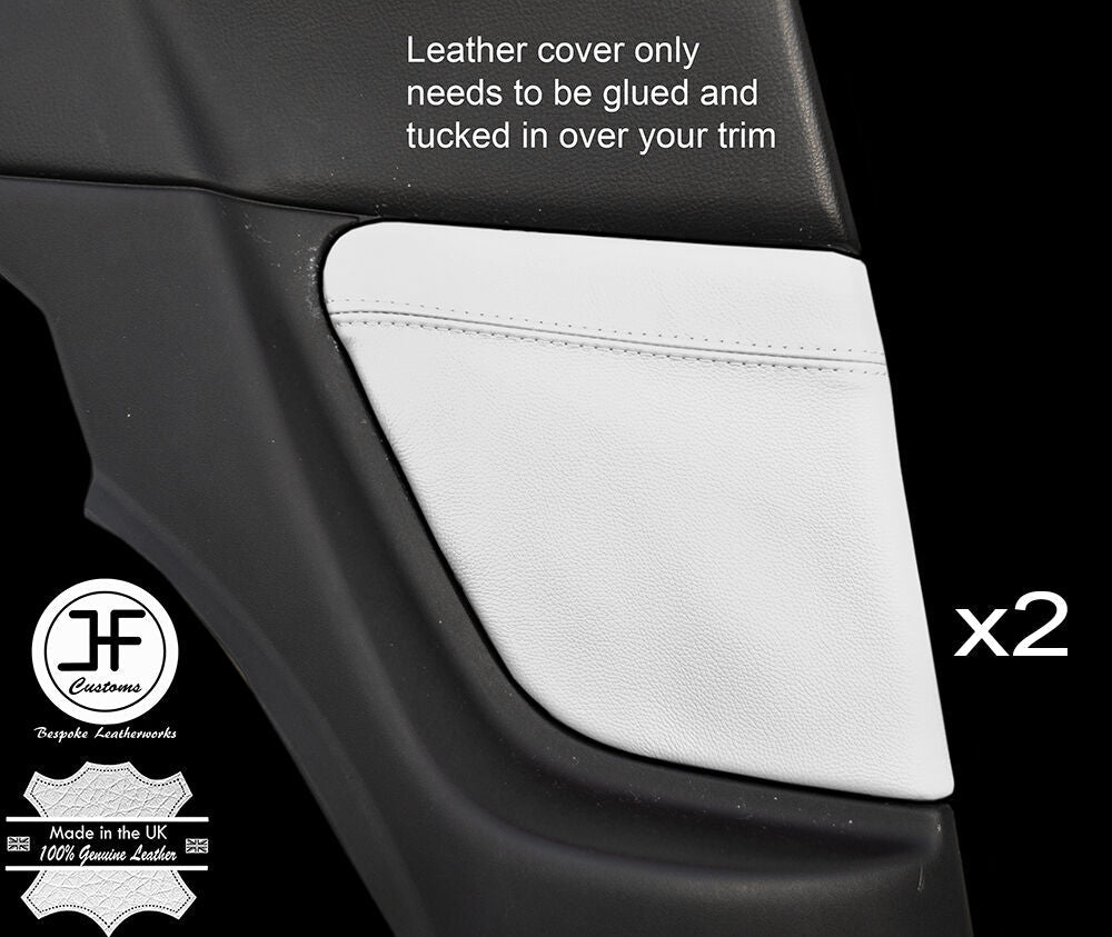 WHITE LEATHER 2X REAR SIDE PANEL TRIM COVERS FOR MAZDA RX8 03-12 STYLE 2