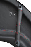 FITS SMART FORTWO 2 DOOR HANDLE COVERS red stitching CUSTOM NEW MADE IN UK