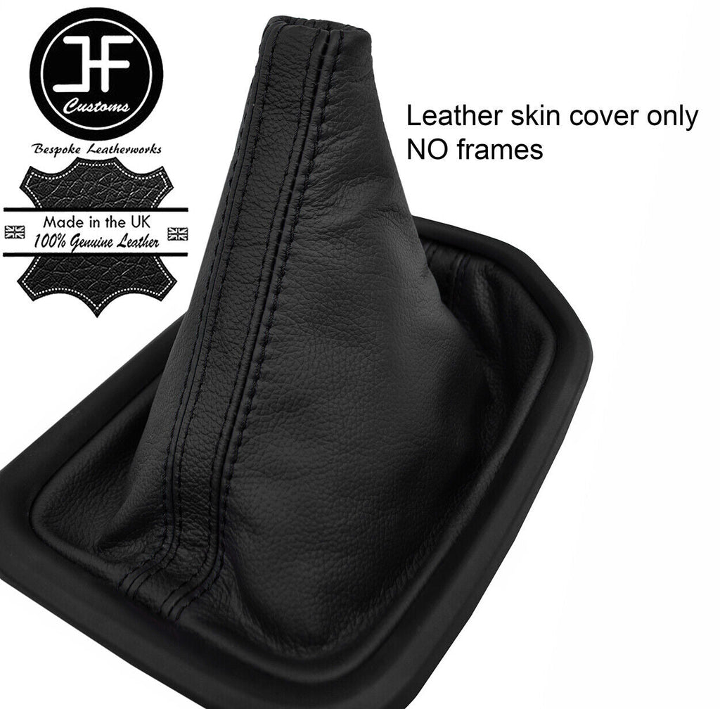 BLACK & BLACK STRIPE REAL LEATHER MANUAL GEAR GAITER FOR TOYOTA HILUX 16-19