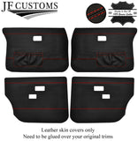 RED STITCH LEATHER 4X FRONT REAR DOOR COVER FOR VOLVO 144 145 244 245 264 265