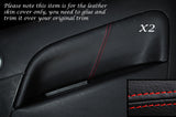 RED STITCH 2X REAR DOOR CARD TRIM LEATHER COVERS FITS FIESTA MK6 02-08 5 DR