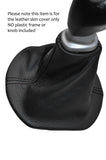 BLACK STITCH MANUAL LEATHER GEAR GAITER FITS KIA SPORTAGE 2010-2014 CUSTOM NEW