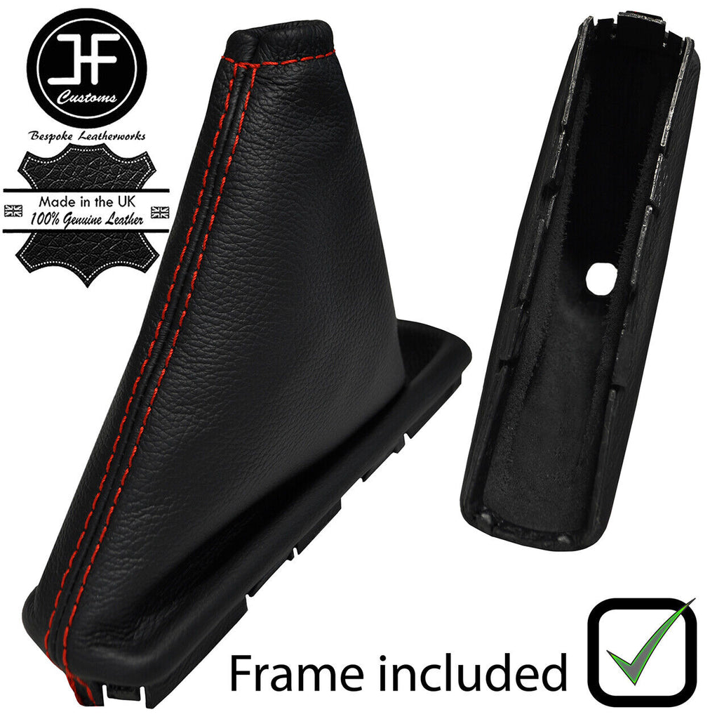 RED STITCH LEATHER HANDBRAKE +PLASTIC FRAME FOR CHEVROLET DAEWOO KALOS 02-08