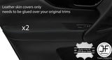 BLACK STITCH 2X FRONT DOOR ARMREST REAL LEATHER COVERS FITS QASHQAI J11 13-18