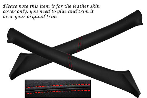 RED STITCH FITS FORD FIESTA MK4 MK5 95-02 2X WINDSCREEN PILLAR LEATHER COVERS