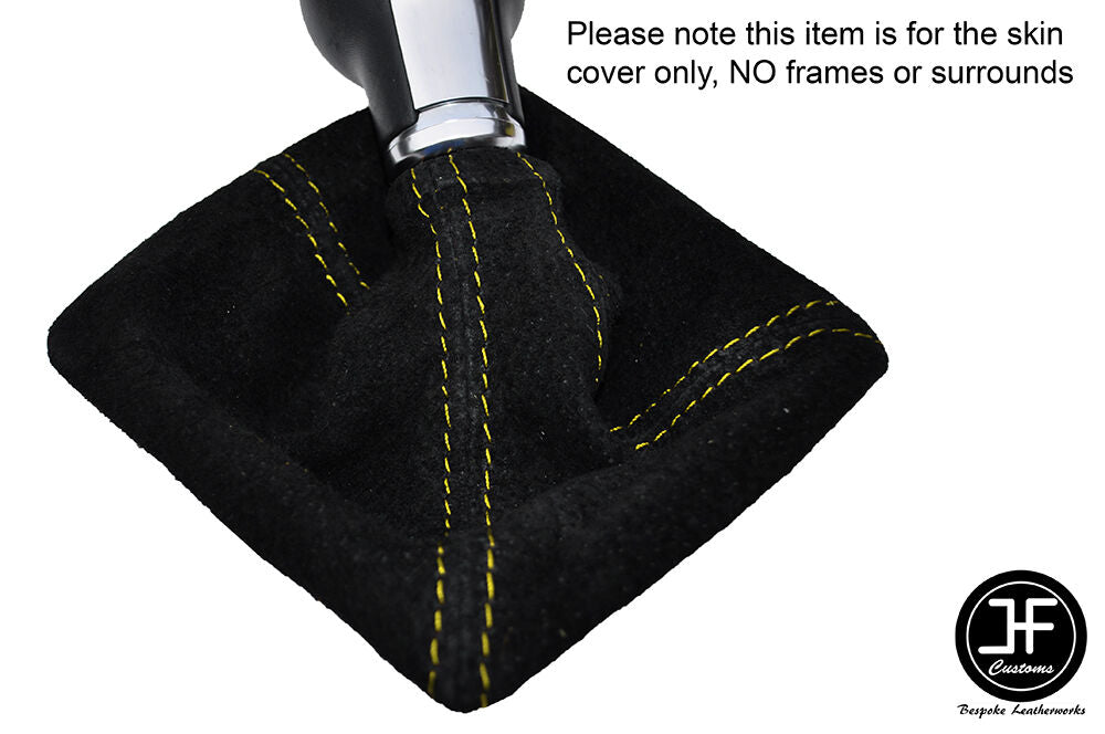 YELLLOW STITCH MANUAL SUEDE GEAR GAITER FITS PORSCHE BOXSTER 981 & CAYMAN 14-16