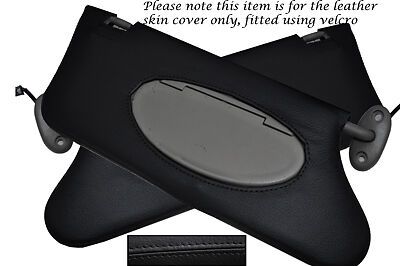 BLACK STITCHING FITS ROVER 75 MG ZT 1999-2005 2X SUN VISORS LEATHER COVERS ONLY