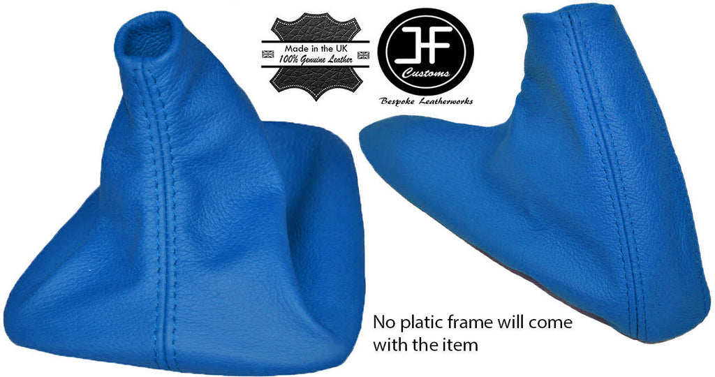 BLUE REAL LEATHER FOR BMW E90 E91 E92 E93 MANUAL GEAR HANDBRAKE GAITER SET