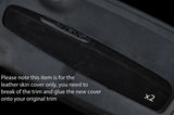 BLACK STITCH 2X FRONT DOOR CARD SUEDE COVERS FITS FIAT 500 & 500 ABARTH 07-15