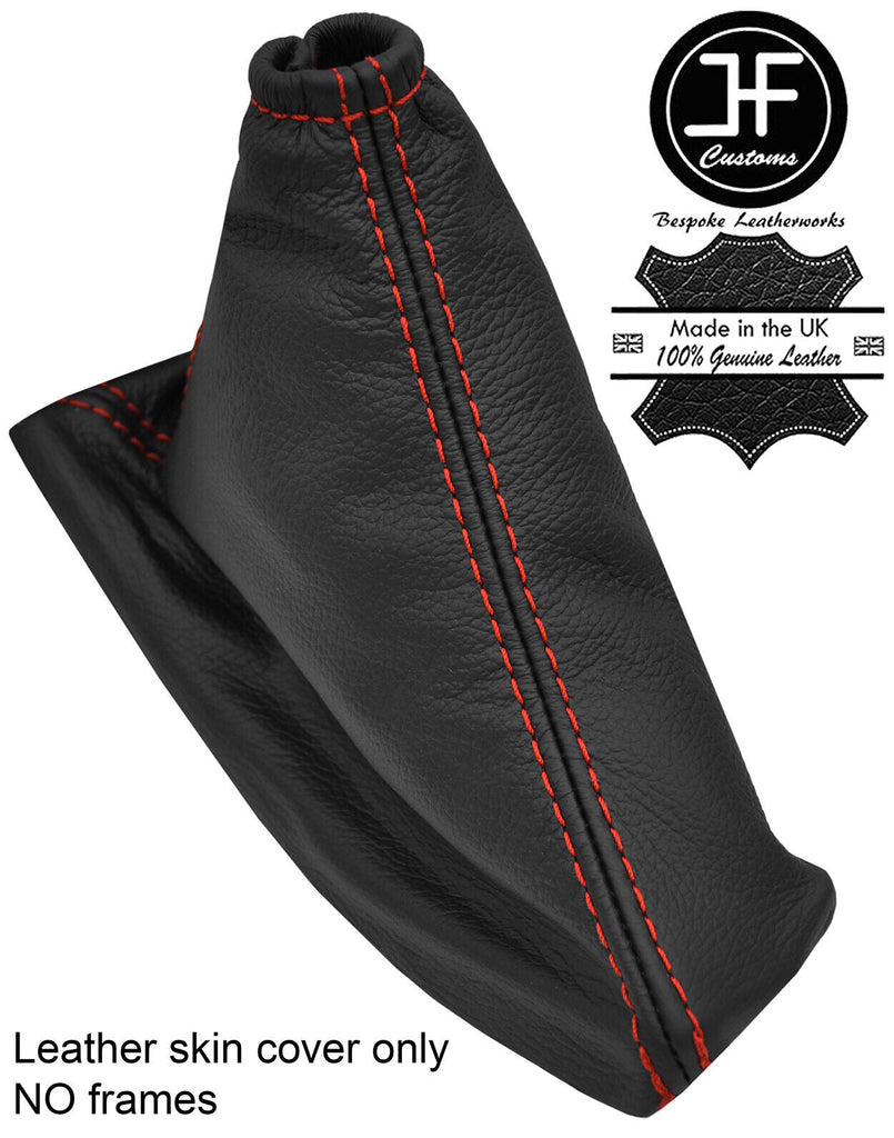 RED  STITCH TOP GRAIN LEATHER HANDBRAKE GAITER COVER FITS CITROEN C5 MK3 08-14