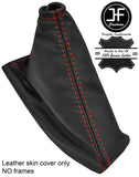 RED  STITCH TOP GRAIN LEATHER HANDBRAKE GAITER COVER FITS CITROEN C5 MK3 08-14