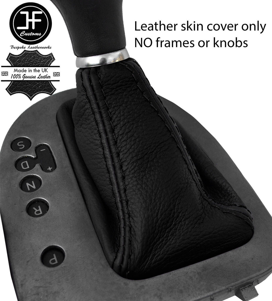 BLACK & BLACK 2 TONE LEATHER AUTOMATIC GEAR GAITER FOR SEAT LEON MK2 2010-2012