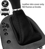 BLACK & BLACK 2 TONE LEATHER AUTOMATIC GEAR GAITER FOR SEAT LEON MK2 2010-2012