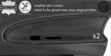 BLACK STITCH 2X DOOR CARD INSERT LEATHER COVER FITS HONDA PRELUDE MK4 1992-1996
