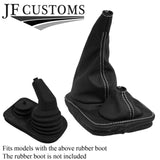 WHITE STITCH FULL LEATHER GEAR GAITER FOR DEFENDER 83-06 OVER RUBBER STYLE 2