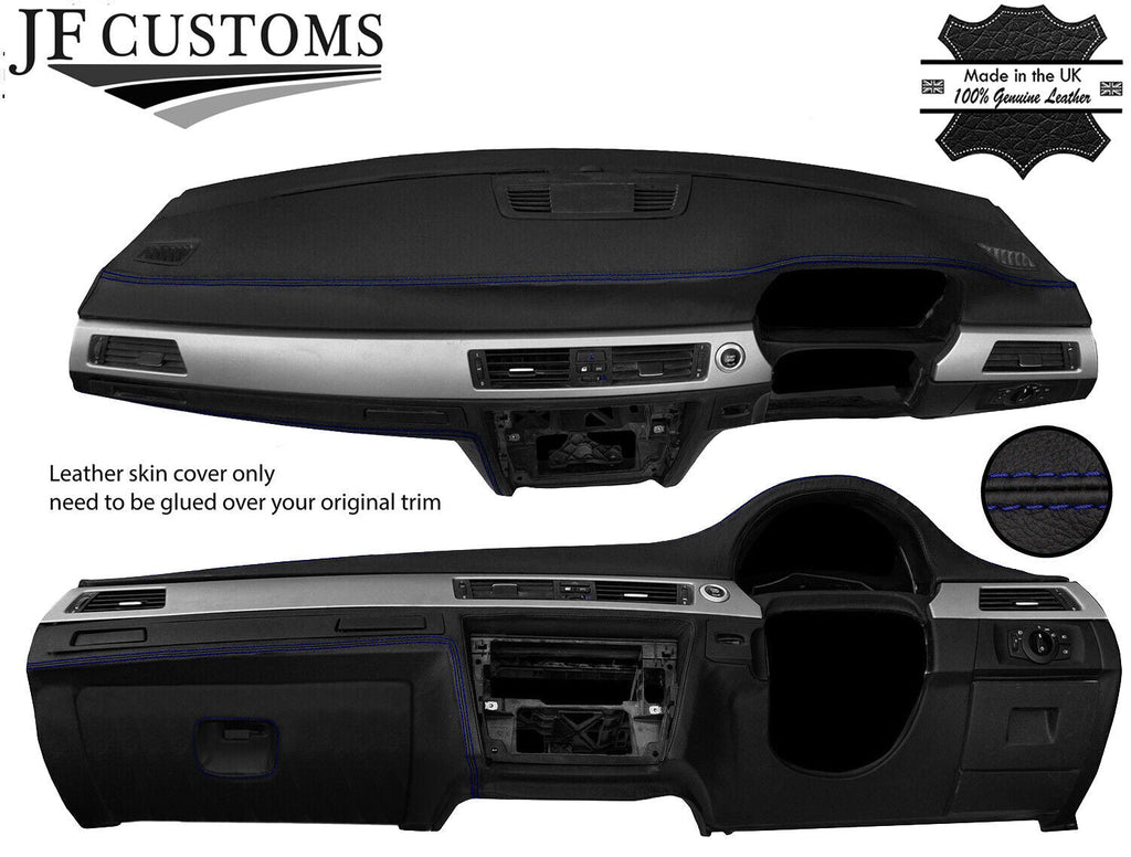 BLUE STITCH DASH DASHBOARD REAL LEATHER COVER FOR BMW 3 SERIES E90 E91 E92 E93