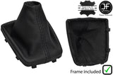 BLACK STITCH LEATHER GEAR GAITER+PLASTIC FRAME FITS HYUNDAI GENESIS COUPE 13-16
