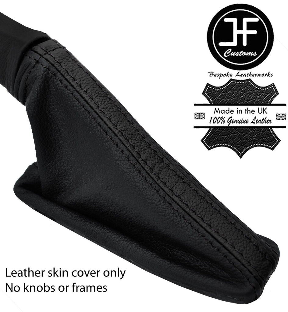 BLACK & BLACK STRIPE TOP GRAIN LEATHER HANDBRAKE GAITER FOR SEAT LEON MK3 12-17
