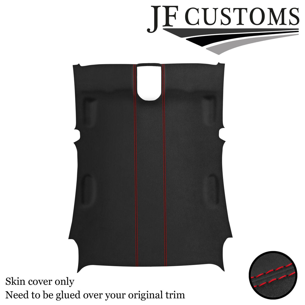 RED STITCH D GREY LUXE- SUEDE ROOF HEADLINER COVER FOR JAGUAR S TYPE 99-07