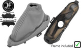 GREY REAL LEATHER HANDBRAKE GAITER + PLASTIC FRAME FOR JAGUAR X-TYPE 01-09