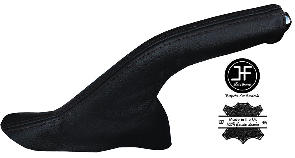 BLACK STITCHING LEATHER HANDBRAKE GAITER FITS HYUNDAI I20 2008-2014 CUSTOM NEW