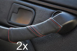 FITS BMW Z3 1995-2003 red stitch 2X DOOR HANDLE LEATHER COVERS CUSTOM NEW