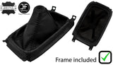BLACK LEATHER GEAR GAITER + PLASTIC FRAME +TOP RING FOR HONDA CRX DEL SOL 92-98
