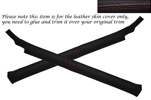 RED STITCH FITS NSU RO 80 2X WINDSCREEN PILLAR LEATHER COVERS ONLY CUSTOM NEW