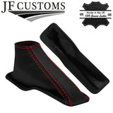 RED STITCHING LEATHER HANDBRAKE GAITER + METAL FRAME FITS TOYOTA RAV 4 13-18