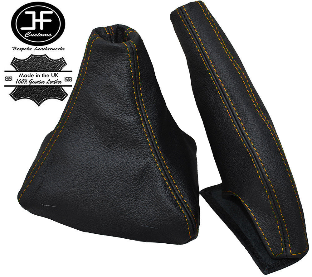 YELLOW STITCH LEATHER GEAR & HANDBRAKE GAITER FOR MITSUBISHI 3000GT GTO 91-00