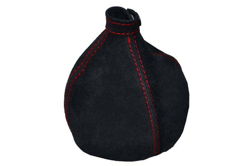 RED STITCH  FITS ALFA ROMEO 147 2000-2010 REAL SUEDE GEAR GAITER CUSTOM NEW