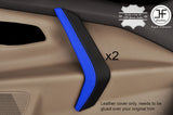 BLACK & BLUE 2X FRONT DOOR HANDLE SKIN COVERS FITS FORD TRANSIT CUSTOM MK8 2014+