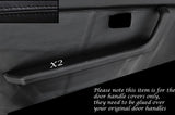 BLACK STITCH 2X DOOR HANDLE ARMREST TRIM SKIN COVER FITS PORSCHE 924 944 75-85