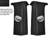 RED STITCH 2X C POST PILLARS SKIN COVERS FITS VW T5 TRANSPORTER CARAVELLE