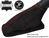 RED STITCHING REAL SUEDE HANDBRAKE GAITER FITS TOYOTA AURIS 2012-2018 CUSTOM NEW