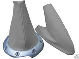 FITS MG F MGF MK2 L GREY LEATHER GEAR AND HANDBRAKE GAITER CUSTOM NEW MADE IN UK