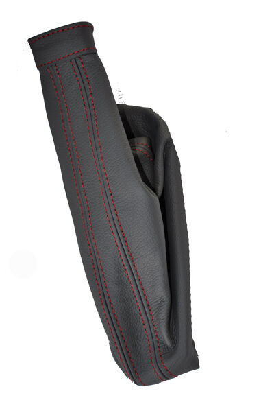 red stitch FITS FIAT MULTIPLA 99-04 HANDBRAKE GAITER GREY LEATHER CUSTOM NEW