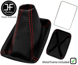 RED STITCH CARBON VINYL GEAR GAITER+METAL FRAME FOR TOYOTA MR2 MK1 AW11 85-89
