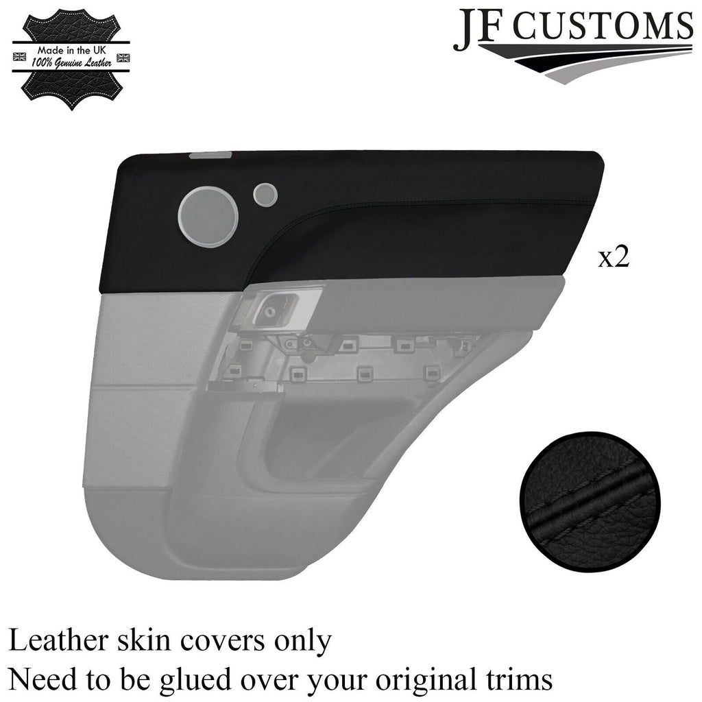 BLACK STITCH LEATHER 2X REAR DOOR CARD TRIM COVER FOR RANGE ROVER L494 13-21